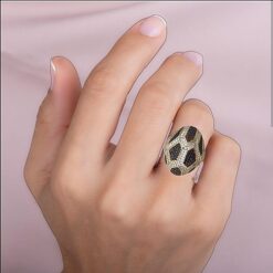 Alternative view of Gouden Tijger Ring Dames Zirkonia 14 karaats